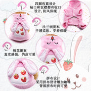 Cross-Border Pet Dog Clothes, Cat Autumn and Winter Four-Legged Cotton Coat, Cartoon Transformation Clothing, Cat Clothing, Dog Clothing Supplies