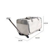 Pet Stroller Suitcase Telescopic Handle Pet Carriage Mesh Panels Animal Transport Cart Top Opening Ventilated for Outdoor Travel