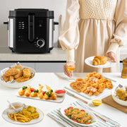 2.5L 1500W Electric Deep Fryer (US Plug) Large Capacity Countertop Home Fryer for Fried Chicken Fries Pot UL