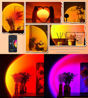 Smart Sunset Lamp Tuya LED Night Ligh USB RGB Smart Life APP Remote Projection For Room Decoration Photography Festival Birth