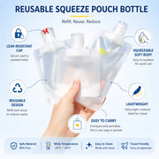 12PCS Portable Travel Bottles Set, Refillable Squeeze Pouches, Leakproof Toiletry Containers for Shampoo Lotion Conditioner Cream, Travel Accessories