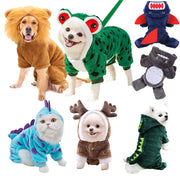 Cross-Border Pet Dog Clothes, Cat Autumn and Winter Four-Legged Cotton Coat, Cartoon Transformation Clothing, Cat Clothing, Dog Clothing Supplies