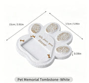 G22 Handmade Pet Memorial Tombstone with Photo Frame Heart Paw Print Portable Grave Marker for Dog Cat Outdoor memorials Gift