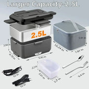 Dual‑Use Electric Heated Lunch Box, 12V Car & Home Plug‑in Food Warmer, 304 Stainless‑Steel Portable Heating Bento Box with Insulated Bag, Fast Heating Food Container for Office, Car, Travel