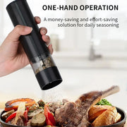 USB Electric Automatic Mill Pepper And Salt Grinder With LED Light Adjustable Coarseness Partner Grinders Kitchen Cooking Tool