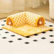 Cat Nest Tunnel Maze Digging Hole Cat Bed Warm for Autumn Winter Suitable All Seasons Removable Washable Pet Winter Blanket