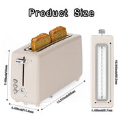 2 Slice Stainless Steel Long Slot Toaster, 6 Shade Settings, 10