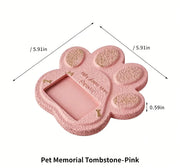 G22 Handmade Pet Memorial Tombstone with Photo Frame Heart Paw Print Portable Grave Marker for Dog Cat Outdoor memorials Gift