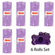 Disposable Pet Poop Bags Dog Poop Bag Bone Dispenser with Leash Clip Puppy Dog Products Supplies 5Roll(75Pcs) Bags
