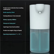 HOMEFISH Smart Sensor Automatic Soap Dispenser 350ml USB Charging Contactless Soap Foam Dispenser Hand Sanitizer Machine