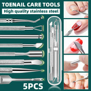 5pcs High-Quality Stainless Steel Tools for Nail And Foot Care, Portable Travel Case.This Complete Manicure And Pedicure Kit
