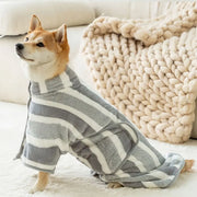 High Quality Water Absorption Dog Bathrobe Quick Drying Microfiber Bath Towels Thickened Stripe Pet Drying Coat Corgi