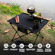 ONETIGRIS Foldable Camping Table, Lightweight Portable Table Sturdy & Quick Setup, Holds Up to 66 lbs, Perfect for Camping, Hiking, Backpacking, Picnic, Beach, Travel
