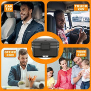Dual‑Use Electric Heated Lunch Box, 12V Car & Home Plug‑in Food Warmer, 304 Stainless‑Steel Portable Heating Bento Box with Insulated Bag, Fast Heating Food Container for Office, Car, Travel