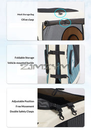 Portable Pet Trolley Case, Fashionable Detachable Dog Trolley Case, Foldable Pet Bag Cat Travel Carrier Bag
