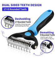 Pet Grooming Brush Comb,Dual-Sided Professional Deshedding Brush for Cats and Dogs ,Pet Brush for Removing Tangles and Knots