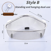 Kitchen Sink Drain Basket Stainless Steel Triangle Food Vegetables Peel Egg Filter Storage Organizer Kitchen Shelf Rack Drainier