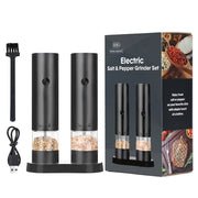 USB Electric Automatic Mill Pepper And Salt Grinder With LED Light Adjustable Coarseness Partner Grinders Kitchen Cooking Tool