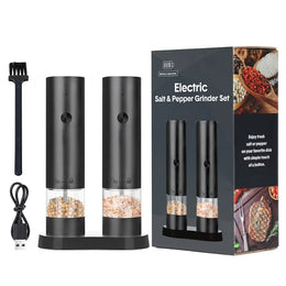 USB Electric Automatic Mill Pepper And Salt Grinder With LED Light Adjustable Coarseness Partner Grinders Kitchen Cooking Tool