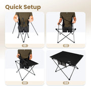ONETIGRIS Foldable Camping Table, Lightweight Portable Table Sturdy & Quick Setup, Holds Up to 66 lbs, Perfect for Camping, Hiking, Backpacking, Picnic, Beach, Travel