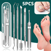 5pcs High-Quality Stainless Steel Tools for Nail And Foot Care, Portable Travel Case.This Complete Manicure And Pedicure Kit