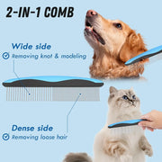 Pet Grooming Brush Comb,Dual-Sided Professional Deshedding Brush for Cats and Dogs ,Pet Brush for Removing Tangles and Knots
