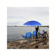 Portable Outdoor 2-Seat Folding Chair With Removable Sun Umbrella Blue, Camping Chair, Beach Essentials