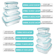 Glass Food Storage Containers Modern Sleek 24 Pcs Set Clear Glass With Light Blue Airtight Snap Lids Leakproof Microwave Oven Safe For Meal Prep Lunch Fruit Pantry Kitchen Storage Housewarming Gift