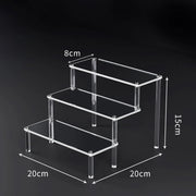 1-5 Tier Acrylic Display Risers Clear Shelf Doll Clay Figurine Display Stand for Desserts Perfume Organizer Showcase W-10