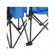 Portable Outdoor 2-Seat Folding Chair With Removable Sun Umbrella Blue, Camping Chair, Beach Essentials