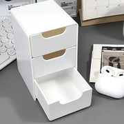 Chic 3-Tier Desk Organizer with Drawers - Ideal for Office Supplies, Jewelry & Cosmetics Storage - Portable Divider Box