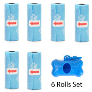 Disposable Pet Poop Bags Dog Poop Bag Bone Dispenser with Leash Clip Puppy Dog Products Supplies 5Roll(75Pcs) Bags