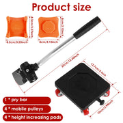 Heavy-Duty Furniture Moving Helper (New) - Lifter & Mover Set, Essential Tool for Transporting Washing Machines, Refrigerators &