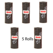 Disposable Pet Poop Bags Dog Poop Bag Bone Dispenser with Leash Clip Puppy Dog Products Supplies 5Roll(75Pcs) Bags