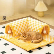 Cat Nest Tunnel Maze Digging Hole Cat Bed Warm for Autumn Winter Suitable All Seasons Removable Washable Pet Winter Blanket