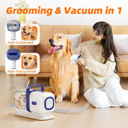 Dog Grooming Kit with Pet Grooming Vacuum, Dog Clipper, Pet Shedding Brush, Cleaning Tool in 1,