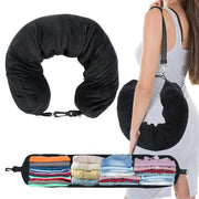 Fillable Travel Pillowcase Organizer Bag Carryable Travel Bag Airplane Cushion Travel Neck Pillow Self-filling Travel