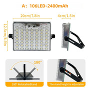 Portable Solar LED Flashlight USB Rechargeable Camping Light with Battery Indicator for Outdoor & Emergency Use