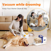 Dog Grooming Kit with Pet Grooming Vacuum, Dog Clipper, Pet Shedding Brush, Cleaning Tool in 1,