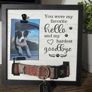 Pet Memorial Frame with Collar Holder Wooden Pet Picture Frame Loss of Dog Sympathy Gift Tabletop Decor Cat Dog Passing Away