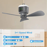 12000mAh Portable Ceiling Fans Outdoor Camping Fan Tent Air Circulator Cooler Rechargeable Electric Fan Remote Control LED Light
