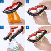 Universal 5-in-1 Jar & Bottle Opener Set for Weak Hands - Senior-Friendly Tool with Non-Slip Pad, Effortless for Arthritis Users