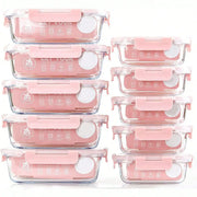 10 Pack Glass Meal Prep Containers, Food Storage Containers With Lids Airtight, Glass Lunch Boxes, Microwave, Oven, Freezer And Dishwasher