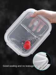Glass Lunch Box Sealed Fresh-Keeping Box with Lid Portable Student Picnic Box Microwave-Heated Special Food Container Bento Box