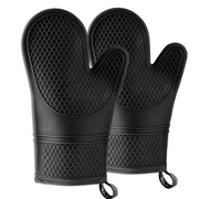 Silicone Oven Mitts 2PCS, Heat Resistant 500F Kitchen Mitts, 11.4