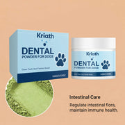 Natural Pet Oral Care Powder for Dog Teeth Cleaning to Freshen Breath and Soothe Gums with Probiotics for Gut Health Pet Clean