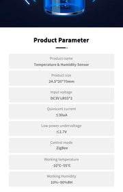 Tuya Zigbee Smart Temperature Humidity Sensor Indoor Hygrometer Thermometer Home Automation Real-time Data Works With Alexa