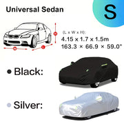Car Cover Protection Outdoor Exterior Sun Snow UV Winter Summer SUV Sedan Auto Sunshade Dustproof Waterproof Black Silver