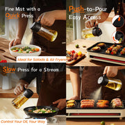 16Oz/470Ml Glass Olive Oil Sprayer for Cooking – 2 in 1 Olive Oil Dispenser Bottle for Kitchen Gadgets and Air Fryer Accessories