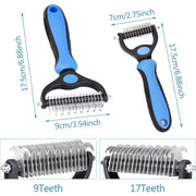 Pet Grooming Brush Comb,Dual-Sided Professional Deshedding Brush for Cats and Dogs ,Pet Brush for Removing Tangles and Knots
